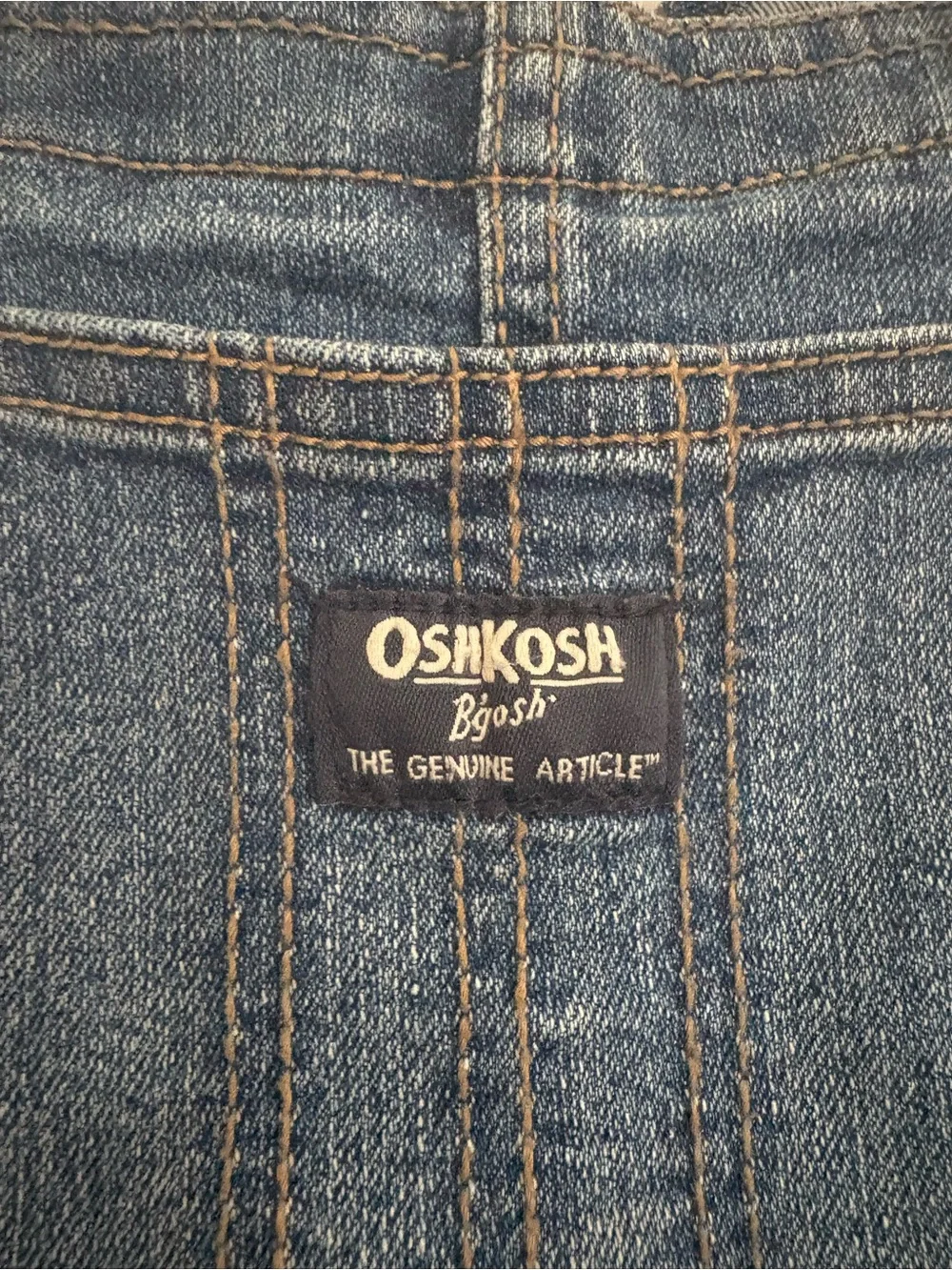 OshKosh B'gosh Blue Denim Overalls with Logo Patch